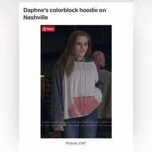 Free People Colorblock Hoodie with Pink Pocket